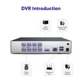 5MP 8-Channel Wired Security DVR System with 8pcs 2MP Outdoor Bullet CCTV Cameras, Smart Human / Vehicle / Motion Detection